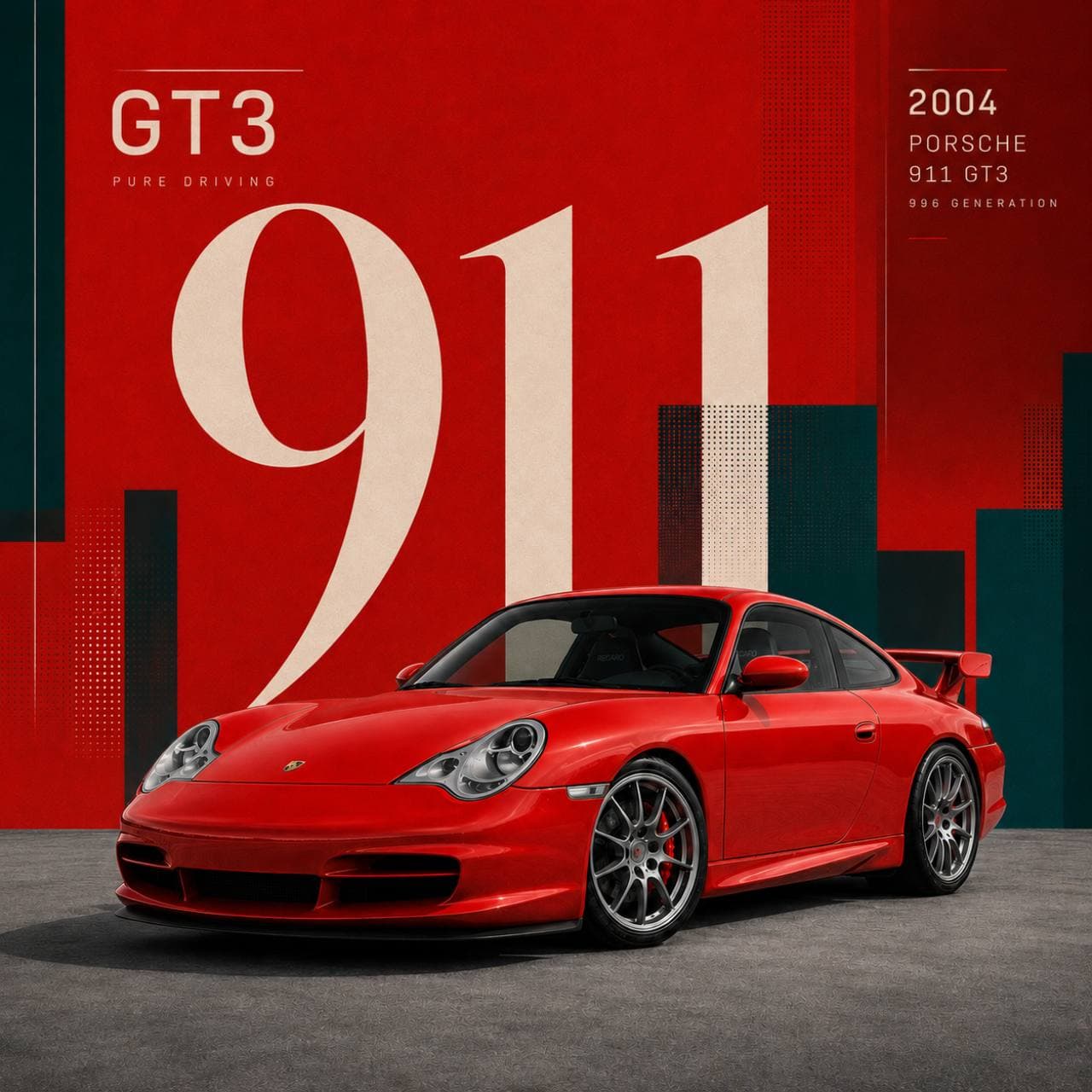 Fictional red performance automotive poster direction